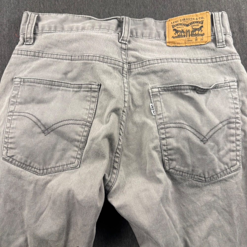 Levis 511 Slim Grey Pants Mens 28x28 Grey Wash Casual Denim Jeans 16REG - Picture 2 of 11